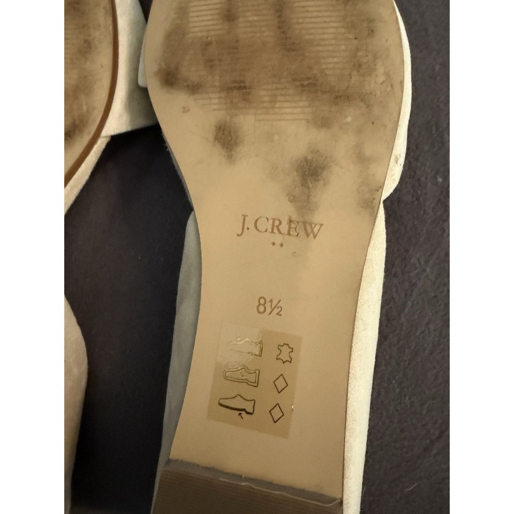 J. Crew Women's Zoe D'Orsay Flats Beige Tan Suede Pointed Toe Slip-On Shoes 8.5 - Picture 6 of 9